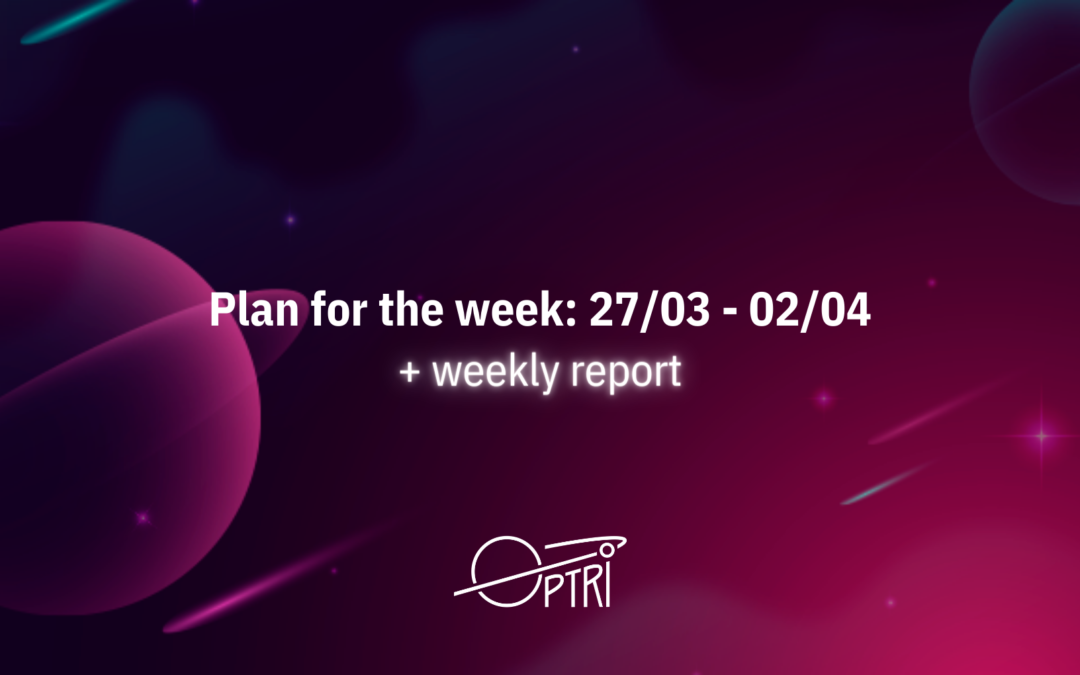 Plan for the Week (27/03-02/04) & Weekly Report